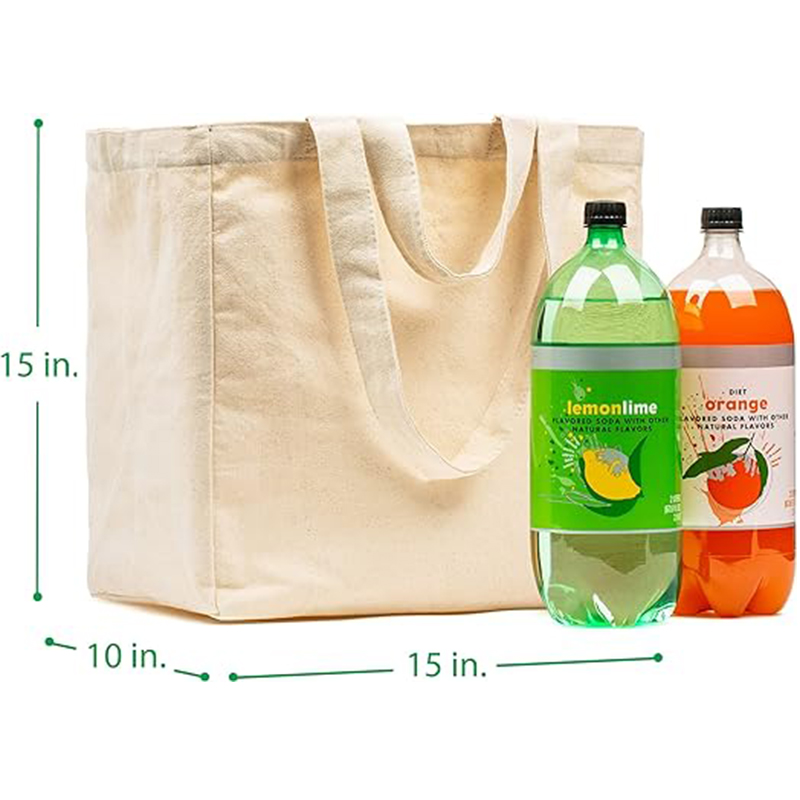 12oz Cotton Tote Bag with Pockets 