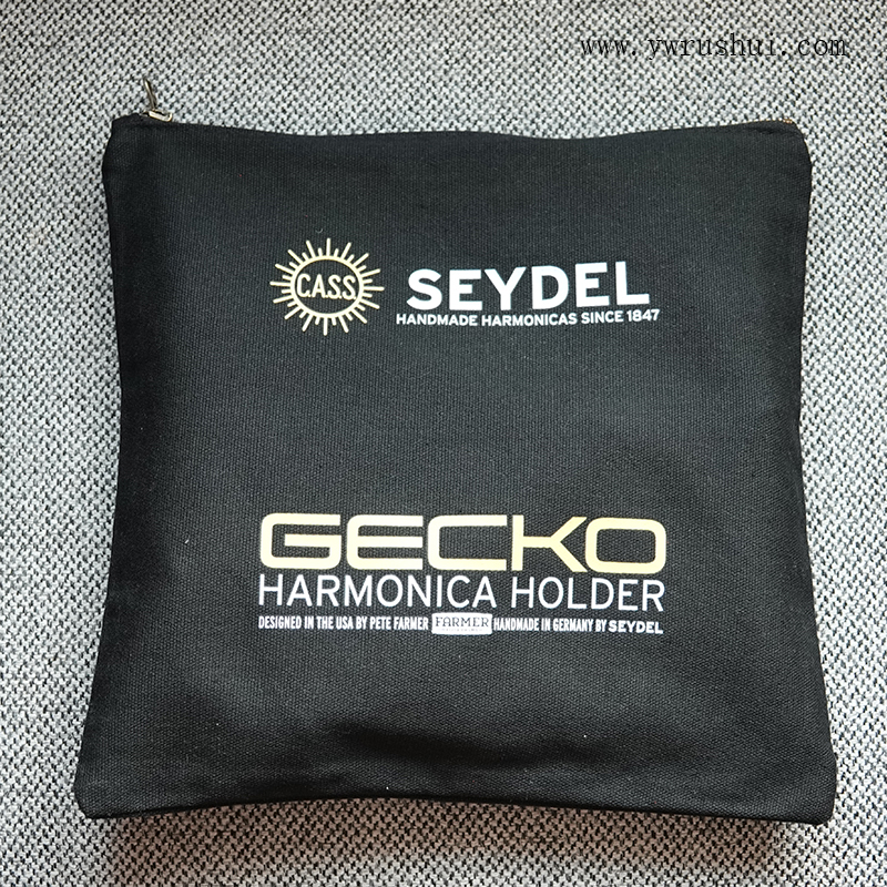 Cotton Canvas Makeup Cosmetic Bag with Portable Brass Zip Top