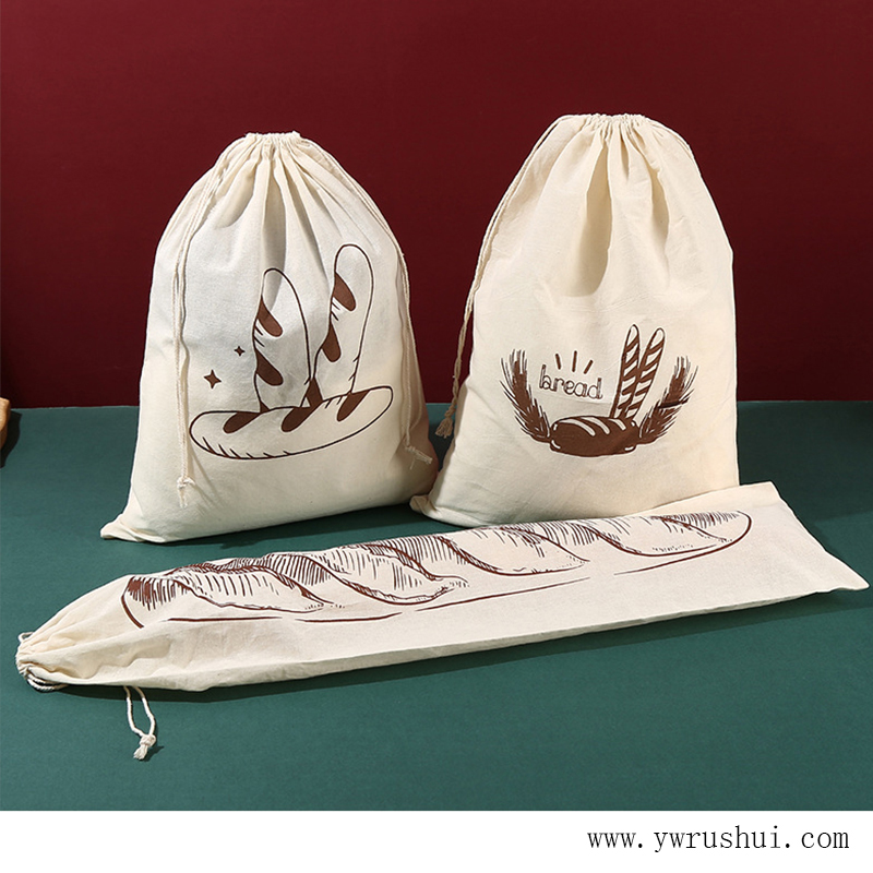 Reusable Cotton Drawstring Bread Bags