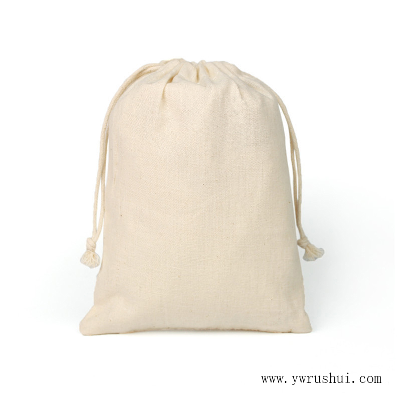9 Sizes 100% Natural Cotton Bag with Drawstring