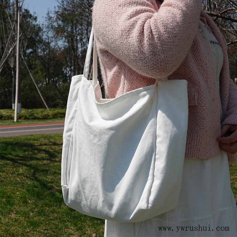 12oz White Cotton Canvas Tote Bag with Metal Gold Zip & Interior Pocket