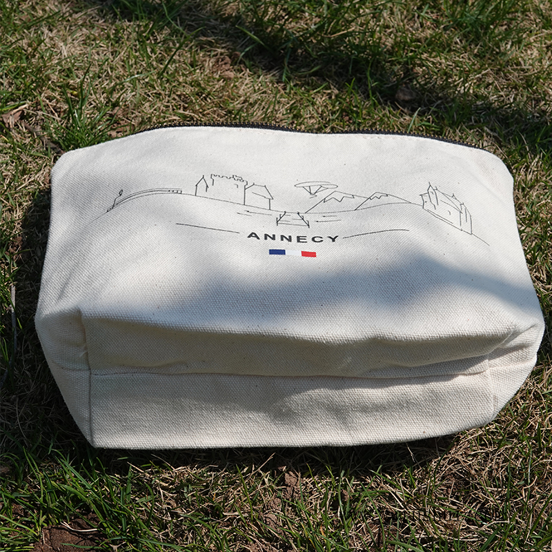 12oz Canvas Cosmetic Zipper Pouch Bags with Brass Metal Zip Closure