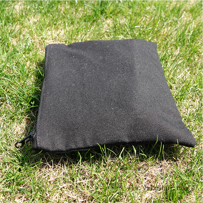 Black Canvas Makeup Bag with Black Resin Zipper Closure