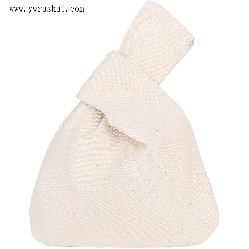 NeverYield Cotton Canvas Knit Tote Wrist Bag   