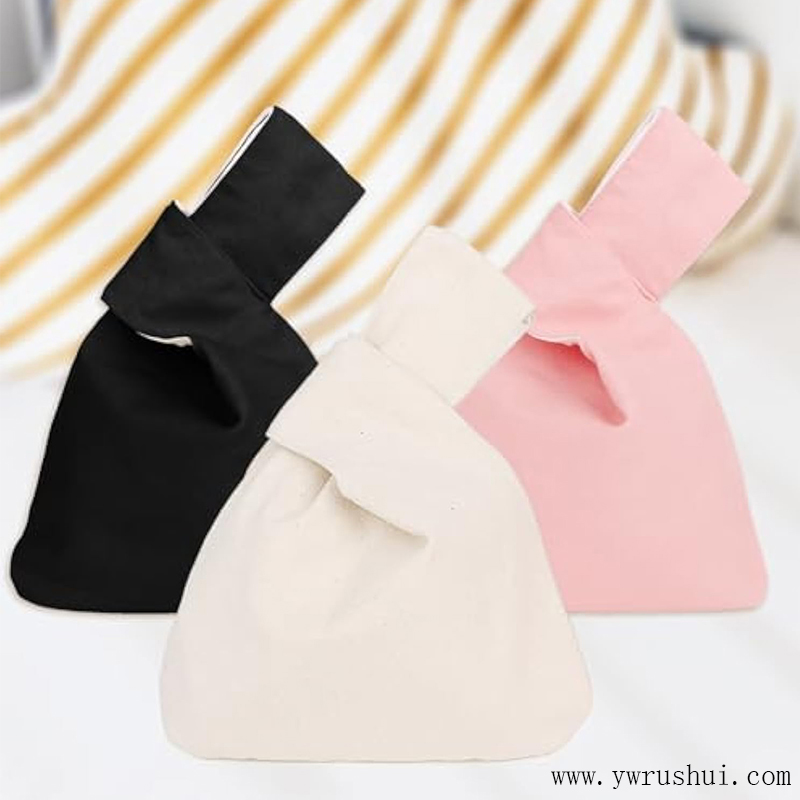 NeverYield Cotton Canvas Knit Tote Wrist Bag   
