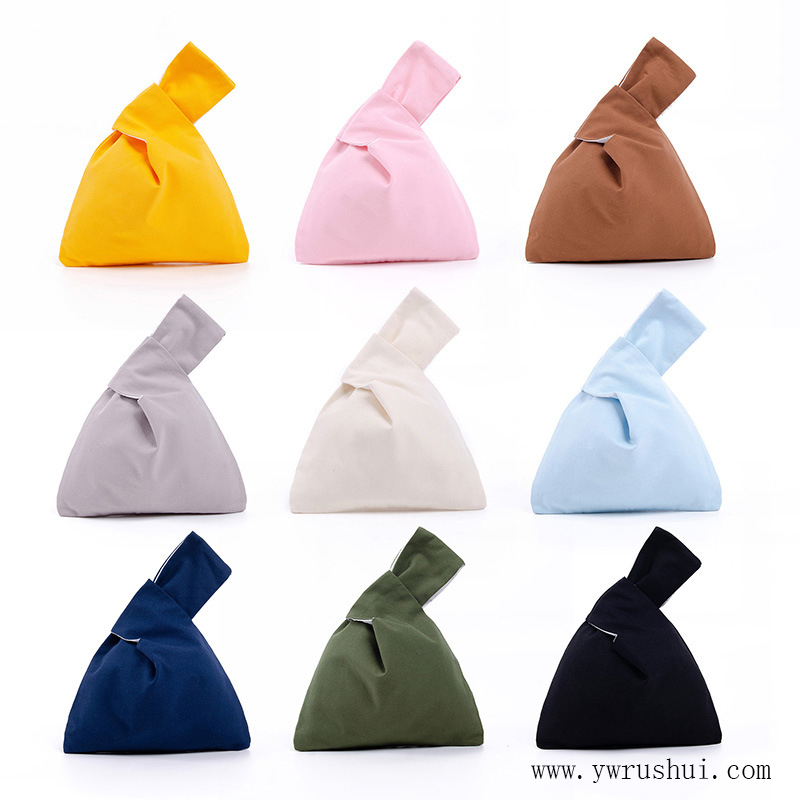 Cotton Canvas Knot Bag with Lining Inside  