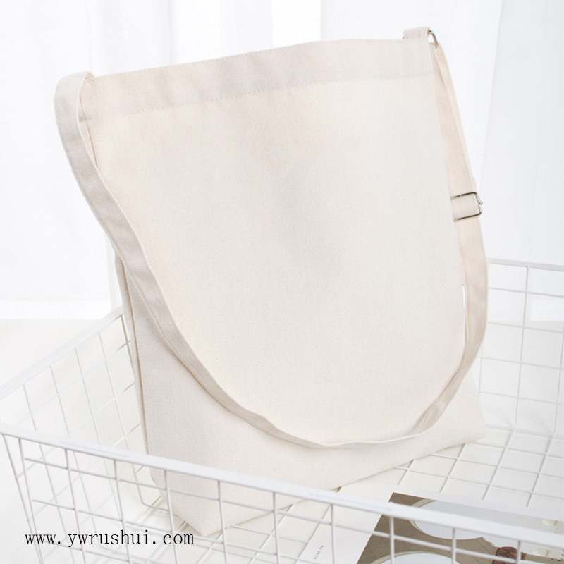 Canvas Shoulder Bag with Buckle & Interior Pocket 