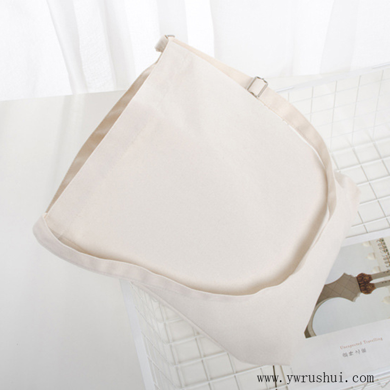 Canvas Shoulder Bag with Buckle & Interior Pocket 