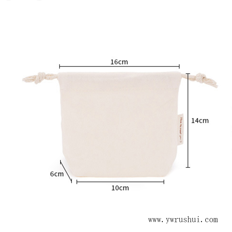 Durable 12oz Cotton Canvas Drawstring Bag with Base Gusset  