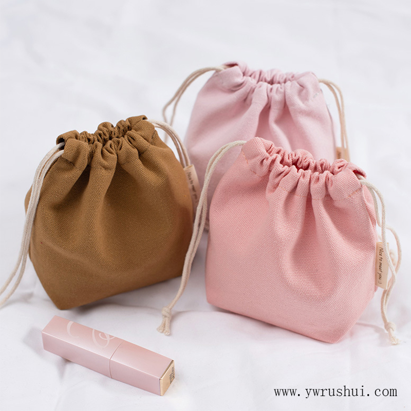 Durable 12oz Cotton Canvas Drawstring Bag with Base Gusset  