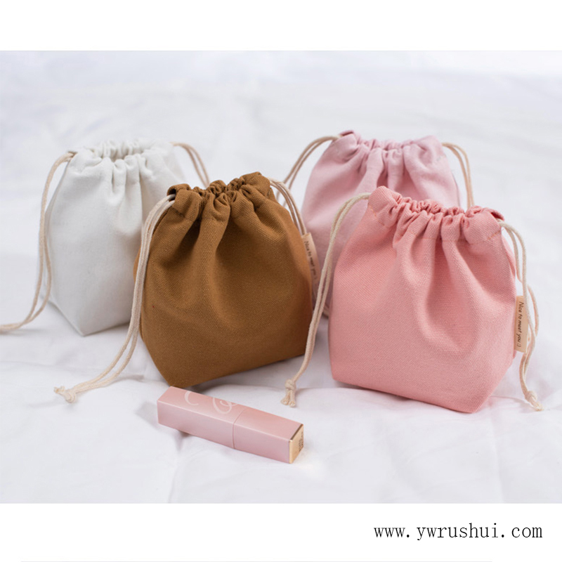Durable 12oz Cotton Canvas Drawstring Bag with Base Gusset  