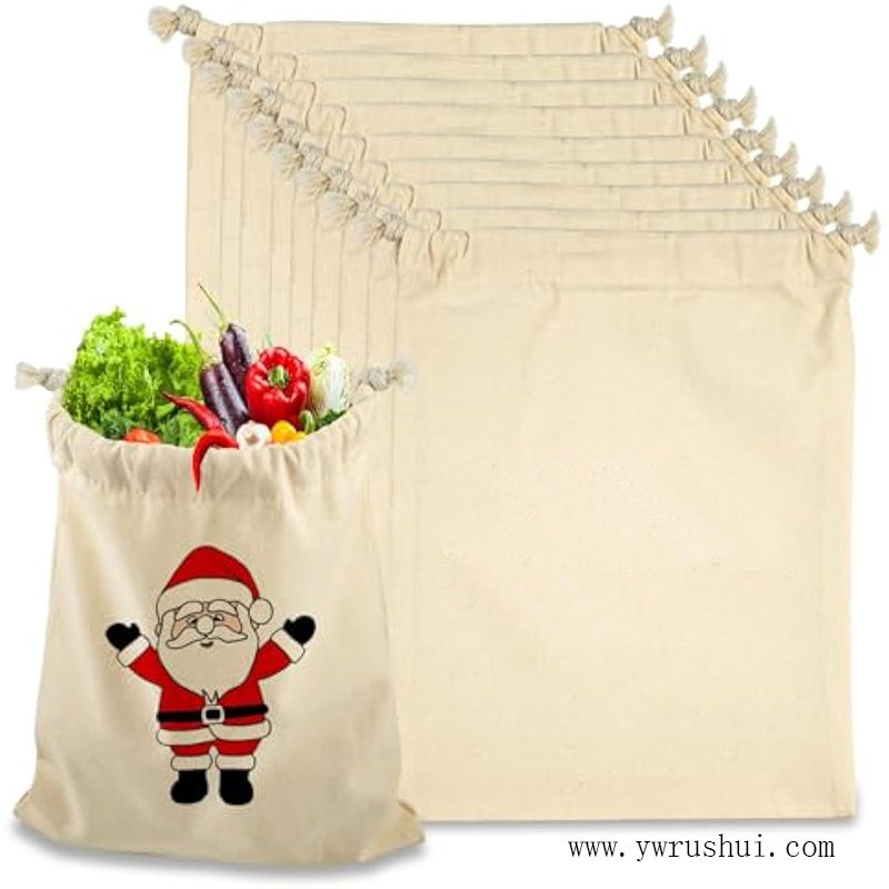Reusable Cotton Drawstring Bag 20x25cm 