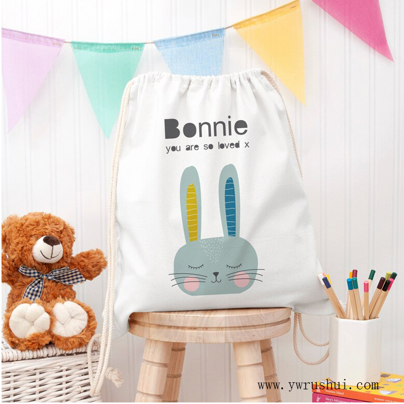 Multi-color 10oz Cotton Canvas Drawstring Backpack  