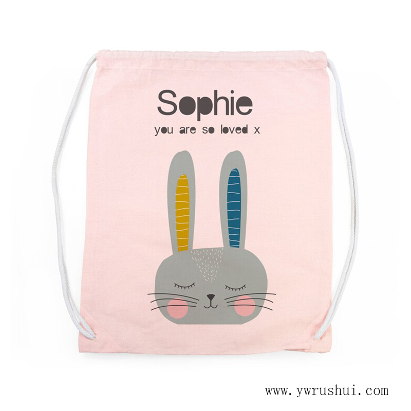 Multi-color 10oz Cotton Canvas Drawstring Backpack  