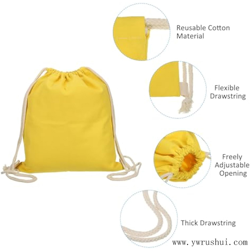 Blank Canvas Drawstring Backpack Bag 