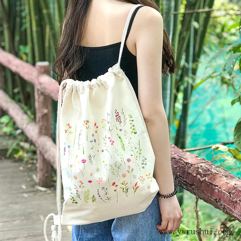 10oz Cotton Canvas Drawstring Backpack Bags  