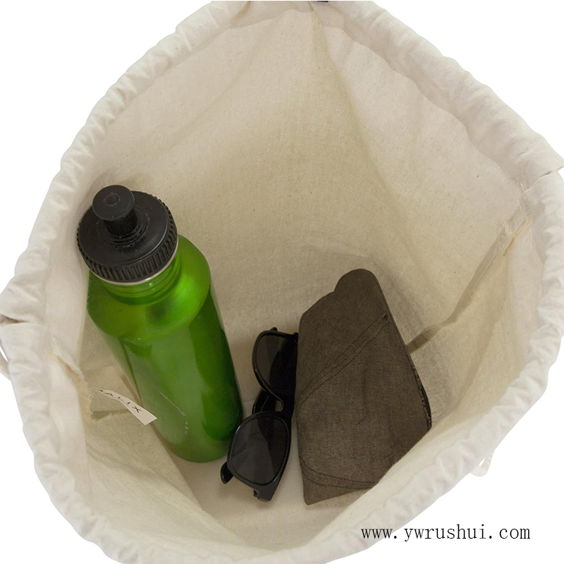 Eco Friendly 8oz Cotton Canvas Drawstring Backpack  