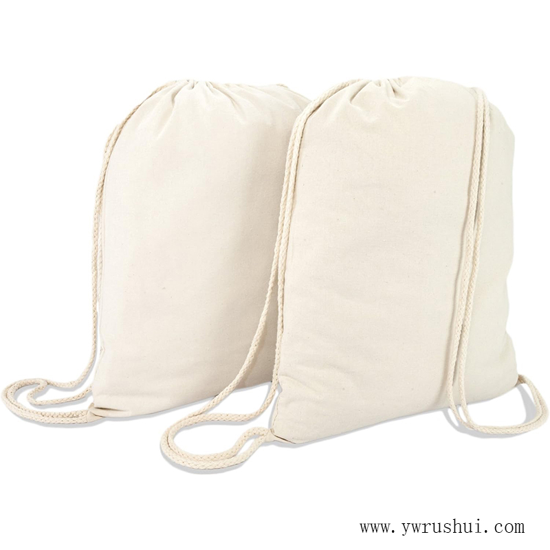 Eco Friendly 8oz Cotton Canvas Drawstring Backpack  