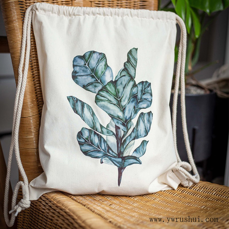10oz Cotton Canvas Drawstring Backpack for Wholesale RSQ-1140