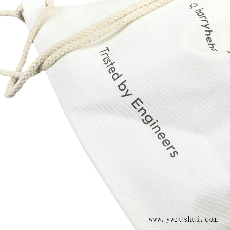 Foldable 10oz Cotton Canvas Drawstring Backpack Bag  