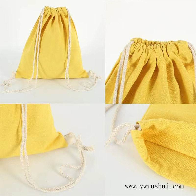 Reusable 10oz Cotton Drawstring Backpack Gym Sack  