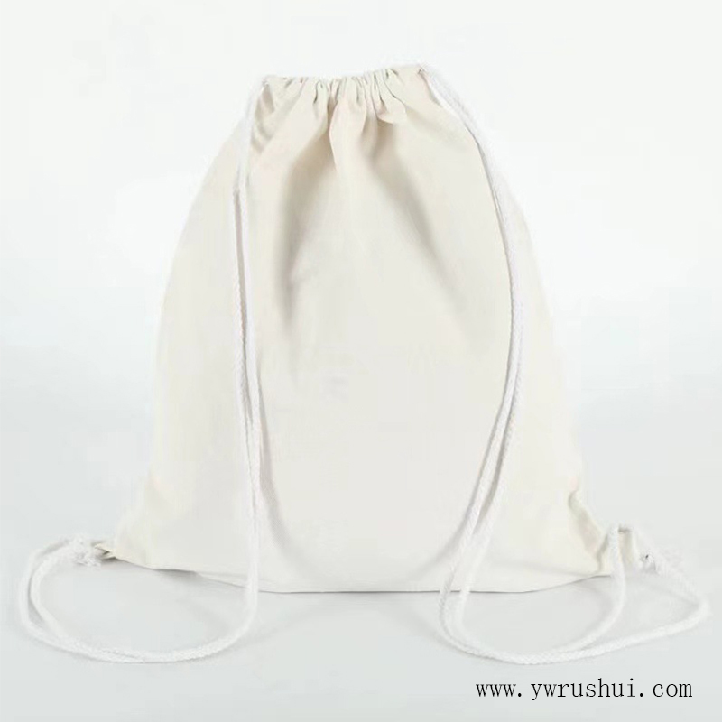 Reusable 10oz Cotton Drawstring Backpack Gym Sack  