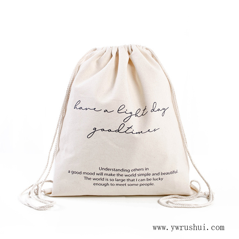 Heavy Duty Canvas Drawstring Backpack Bag 