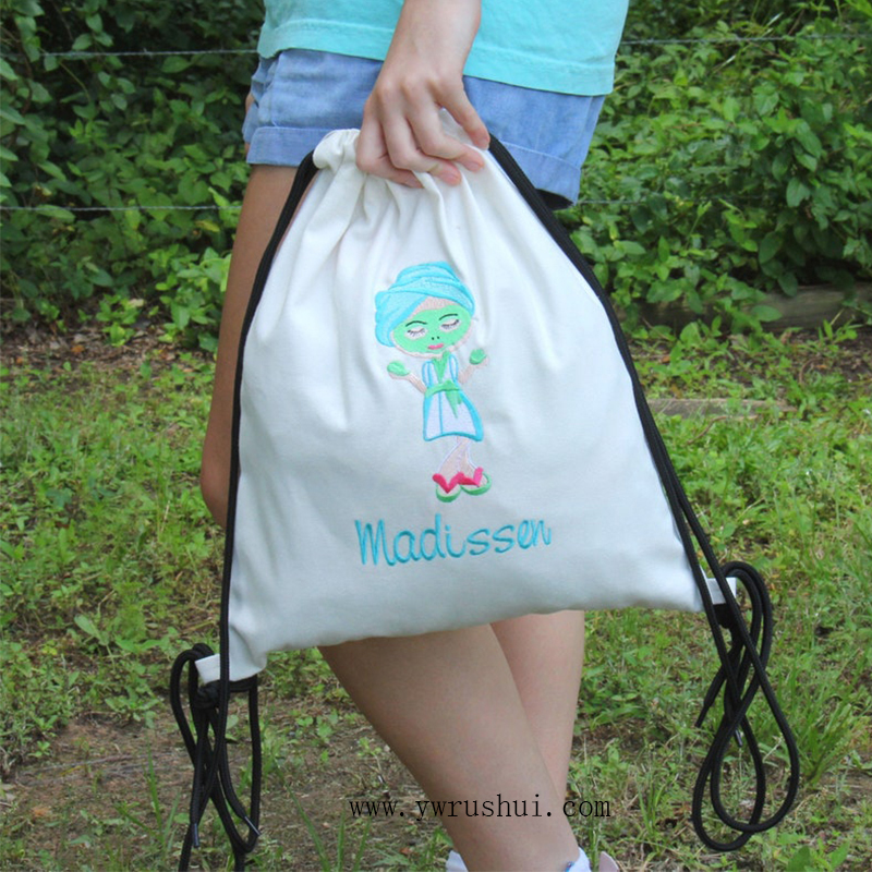 Sturdy Reusable Cotton Drawstring Backpack 