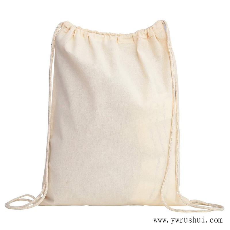 Blank Cotton Drawstring Backpack  