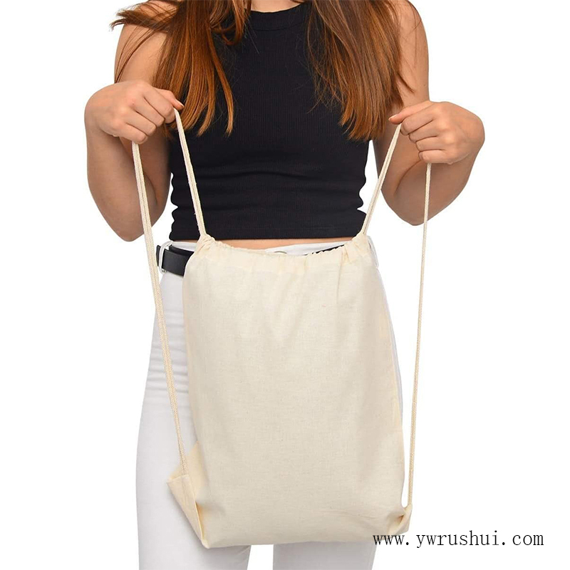Blank Cotton Drawstring Backpack  