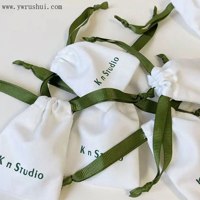 Cotton Bag with Customised Ribbon Drawstring  