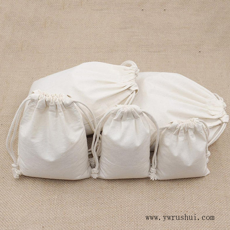 Lightweight 5oz 100% Organic Cotton Drawstring Bag  