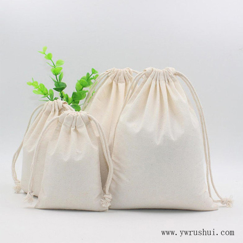 Lightweight 5oz 100% Organic Cotton Drawstring Bag  