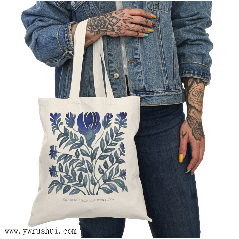 Lightweight 6oz Trendy Natural Cotton Tote Bag   