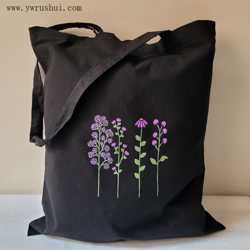 8oz Black Cotton Shopping Bag  