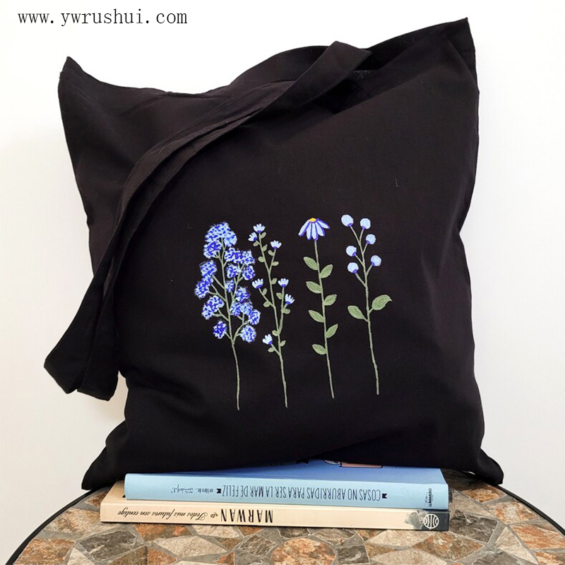 8oz Black Cotton Shopping Bag  
