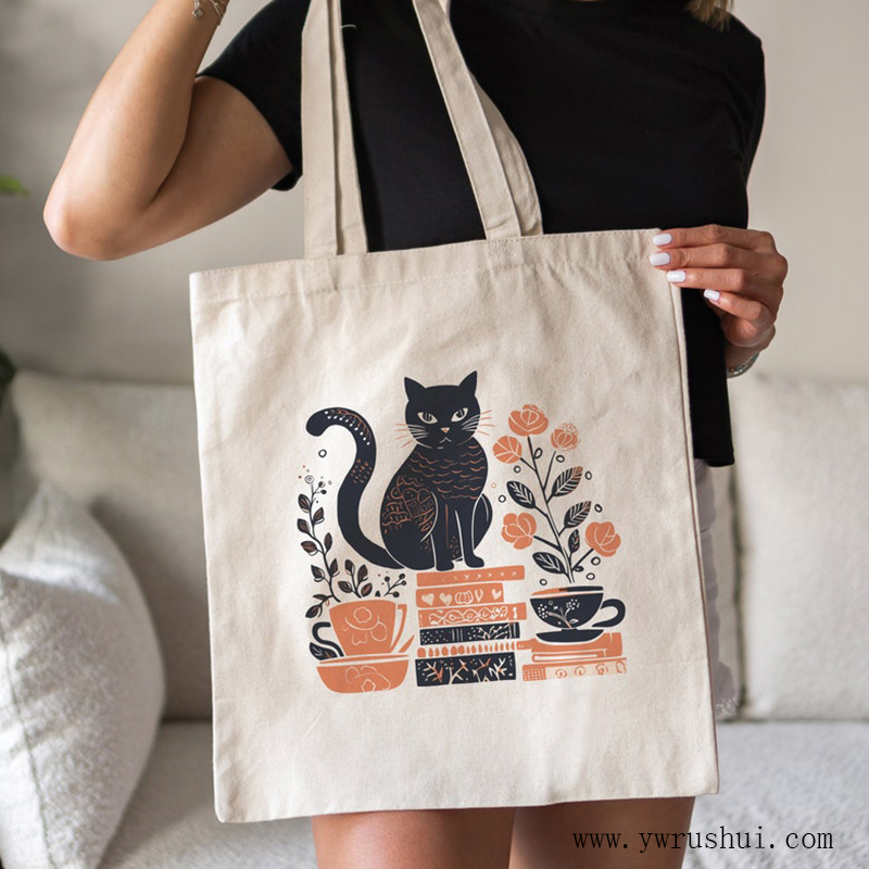 Custom Logo Printed Canvas Cotton Tote  