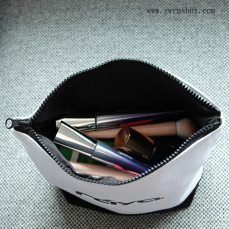 Large Canvas Cosmetic Bag with Resin Zipper  