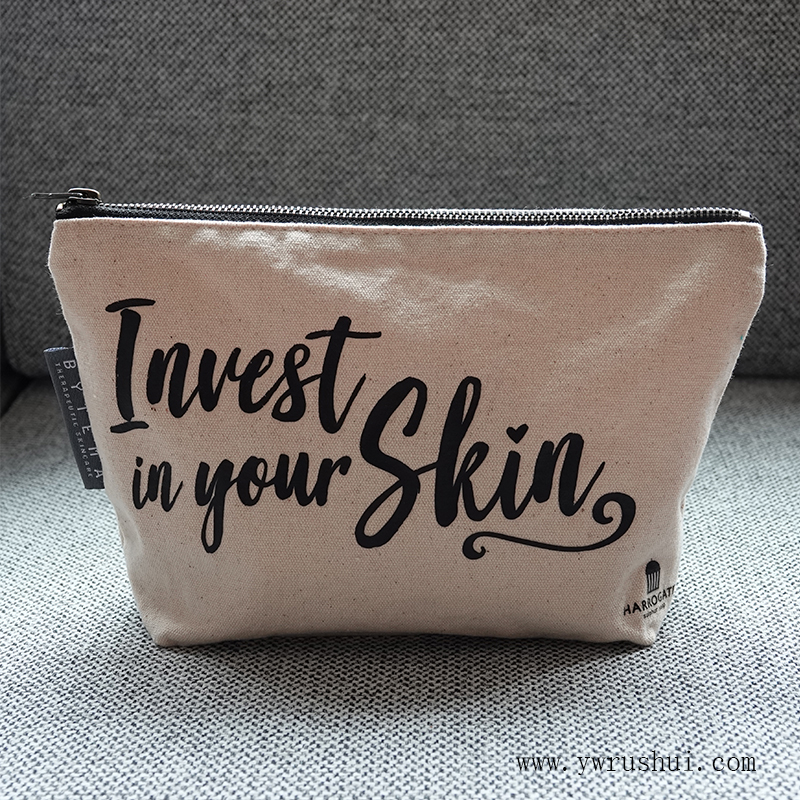 Custom Large Canvas Portable Makeup Cosmetic Bag  