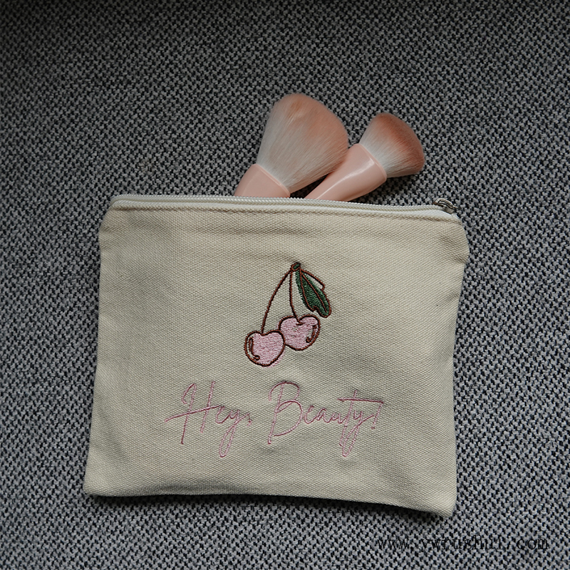 Custom Cotton Canvas Zipper Makeup Cosmetic Bags