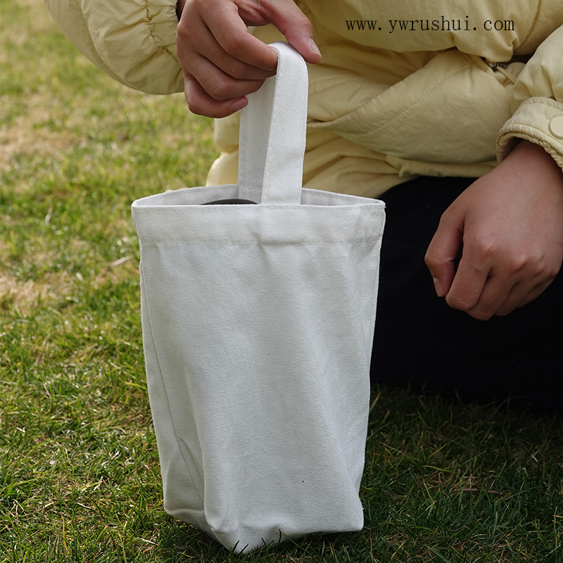 Customizable Small White Canvas Tote Handbag 