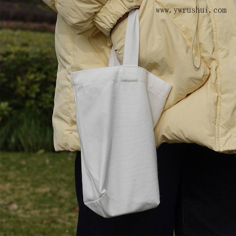 Customizable Small White Canvas Tote Handbag 