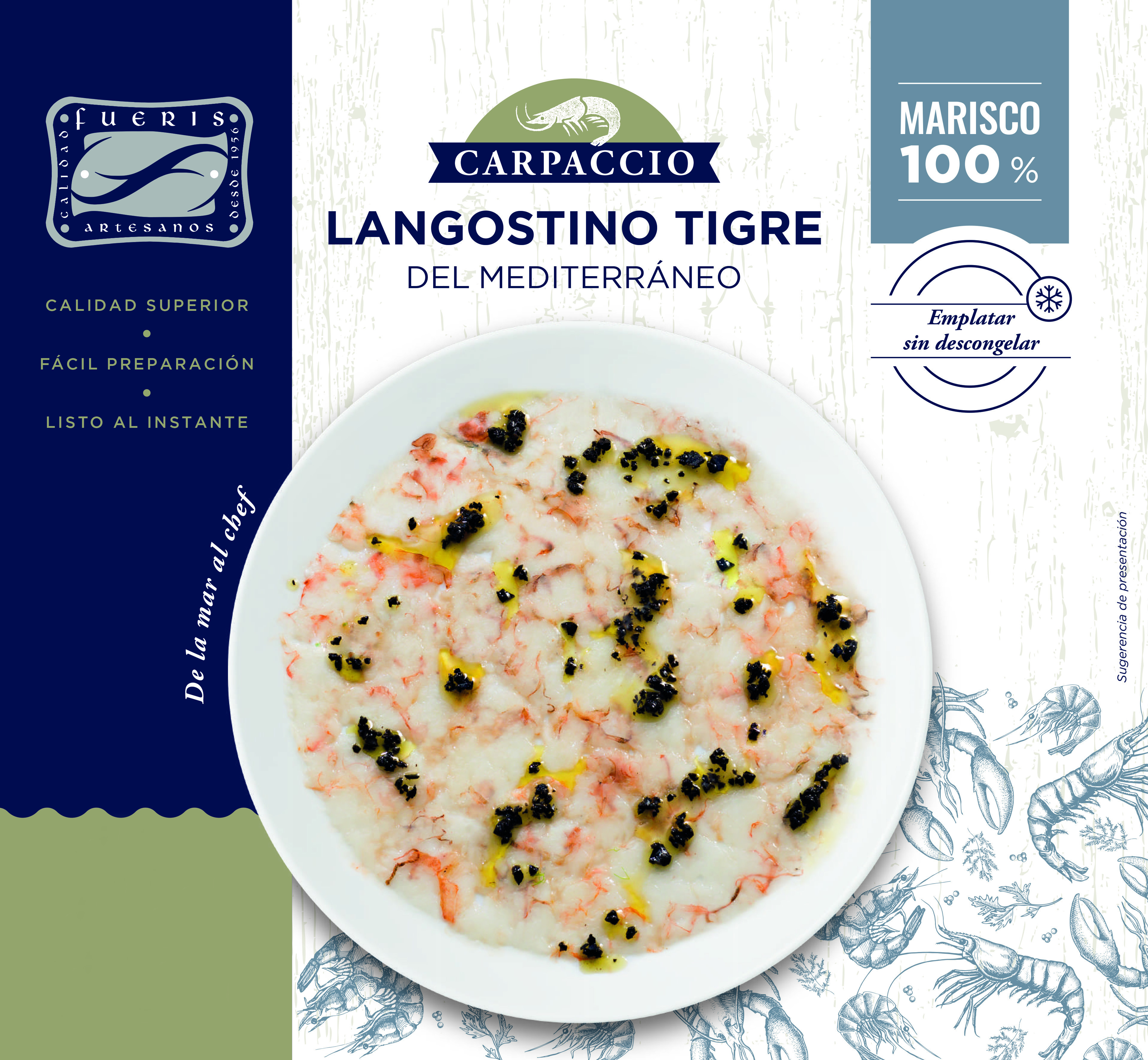 Carpaccio 100% Langostino Tigre del Mediterráneo