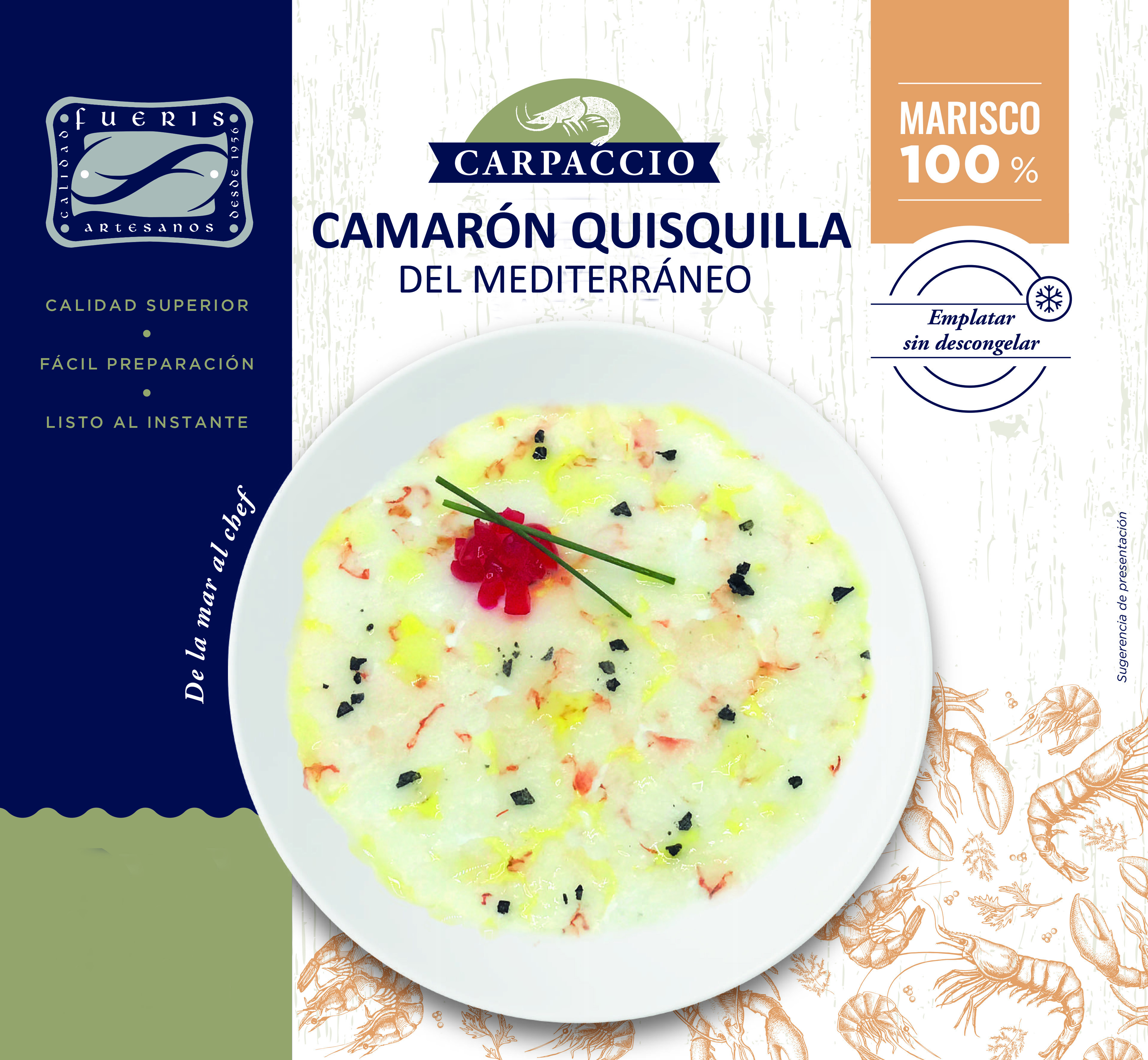 Carpaccio 100% Camarón Quisquilla del Mediterráneo