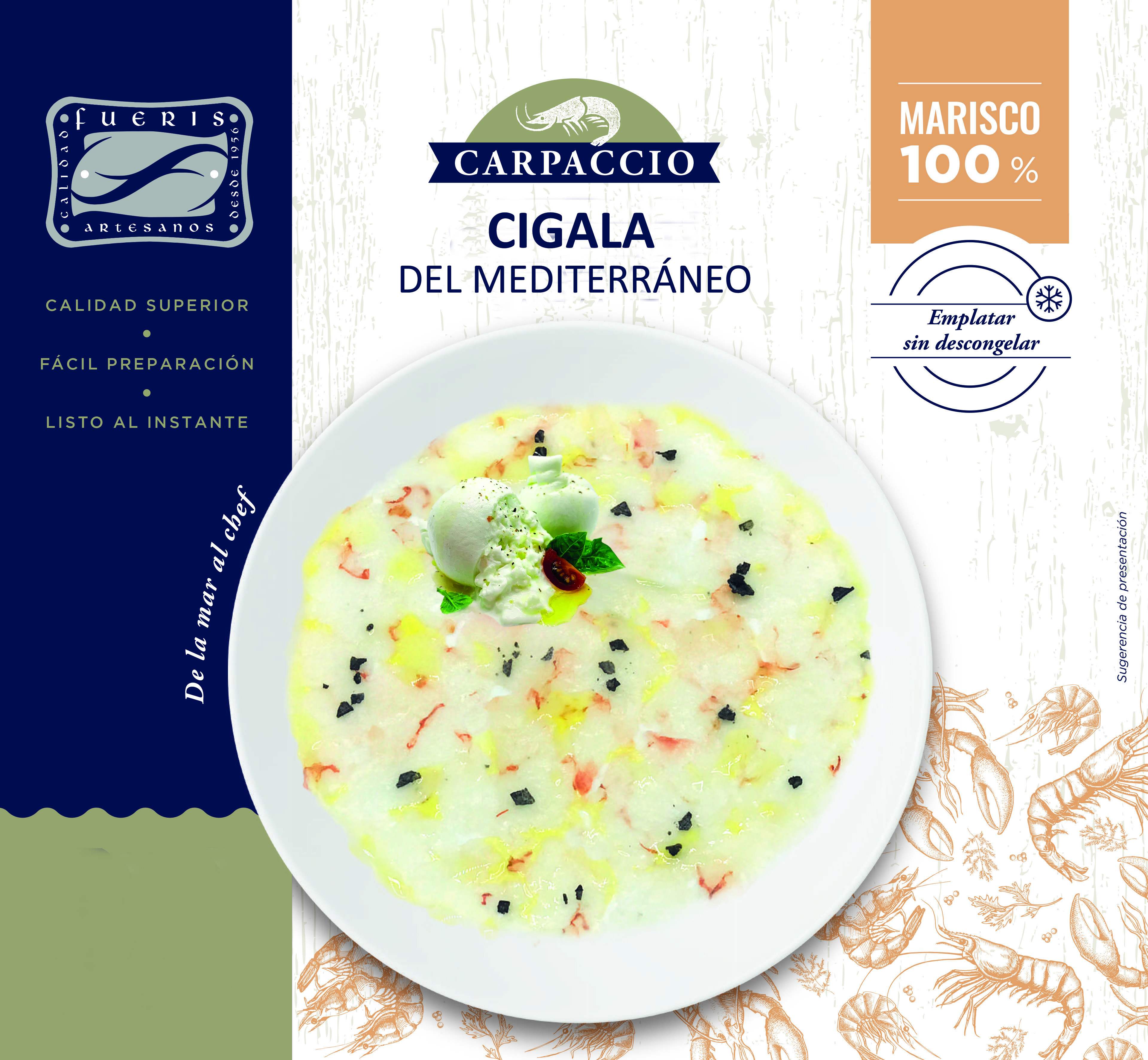 Carpaccio 100% Cigala del Mediterráneo
