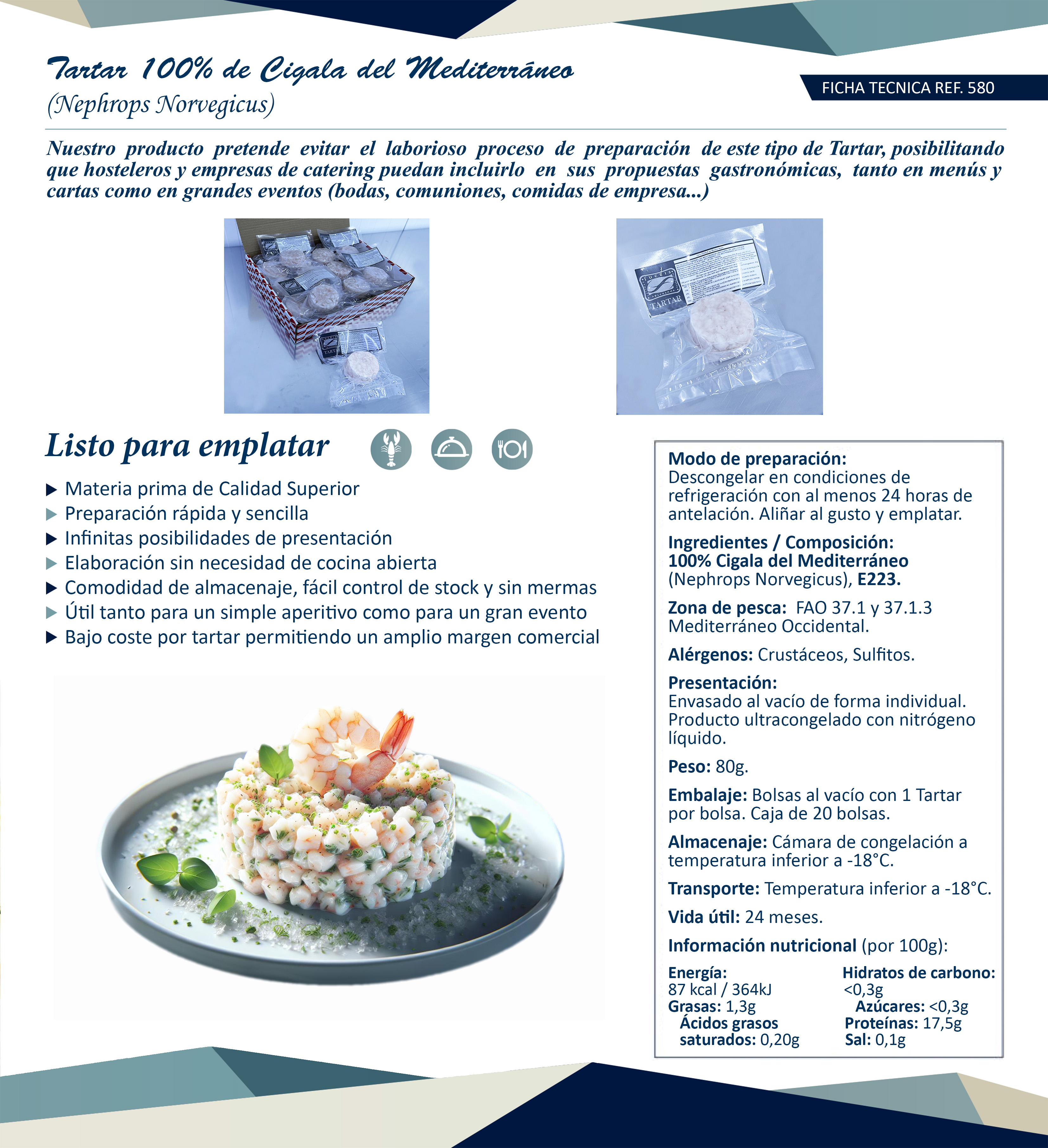 Tartar 100% Cigala del Mediterráneo