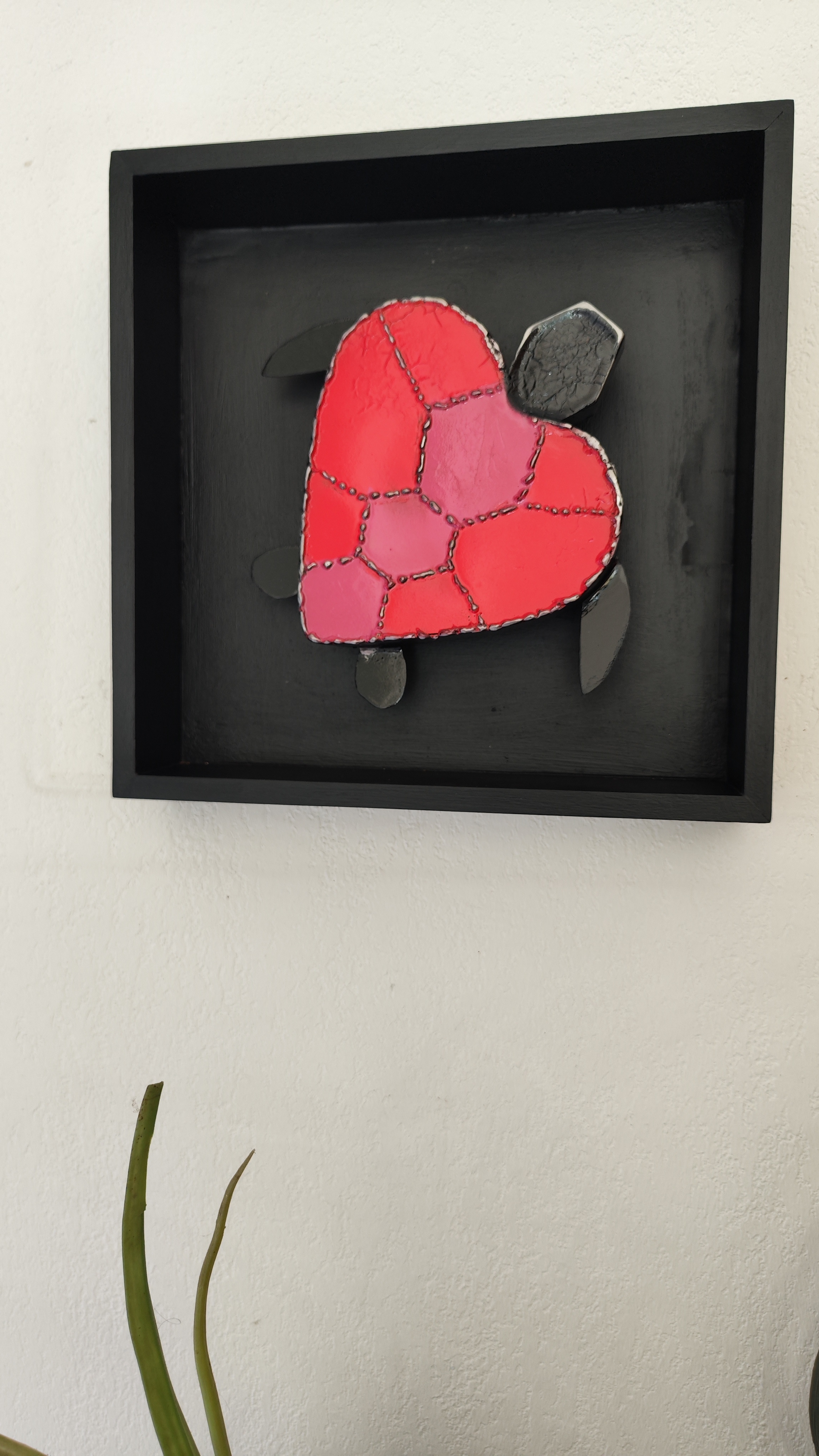 Tableau de tortue en métal cadre bois