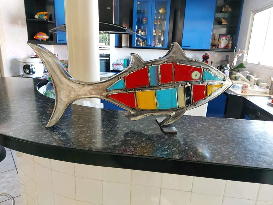 Thon en métal recyclé mosaïque "Regain II"