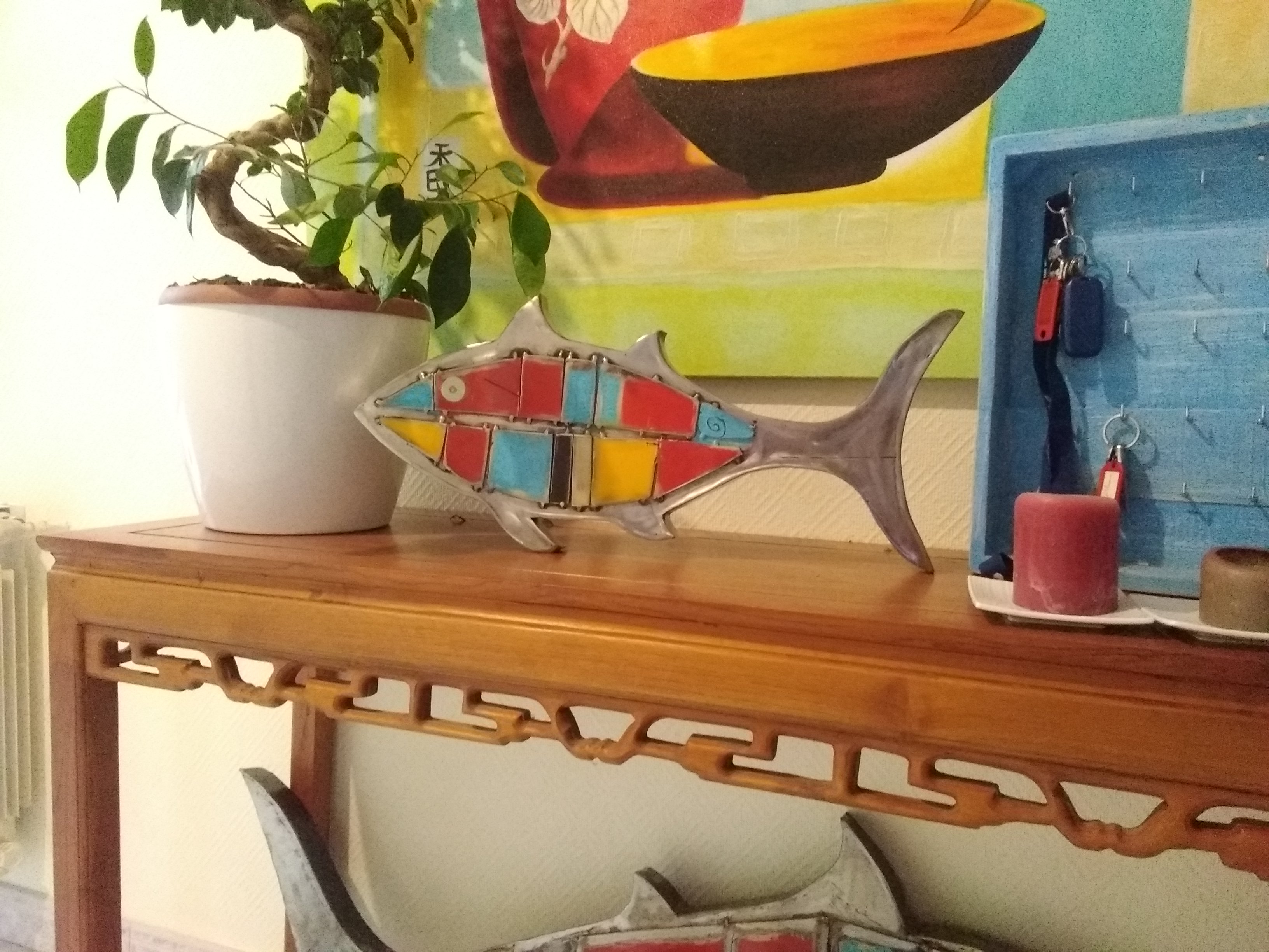 Thon en métal recyclé mosaïque "Regain II"