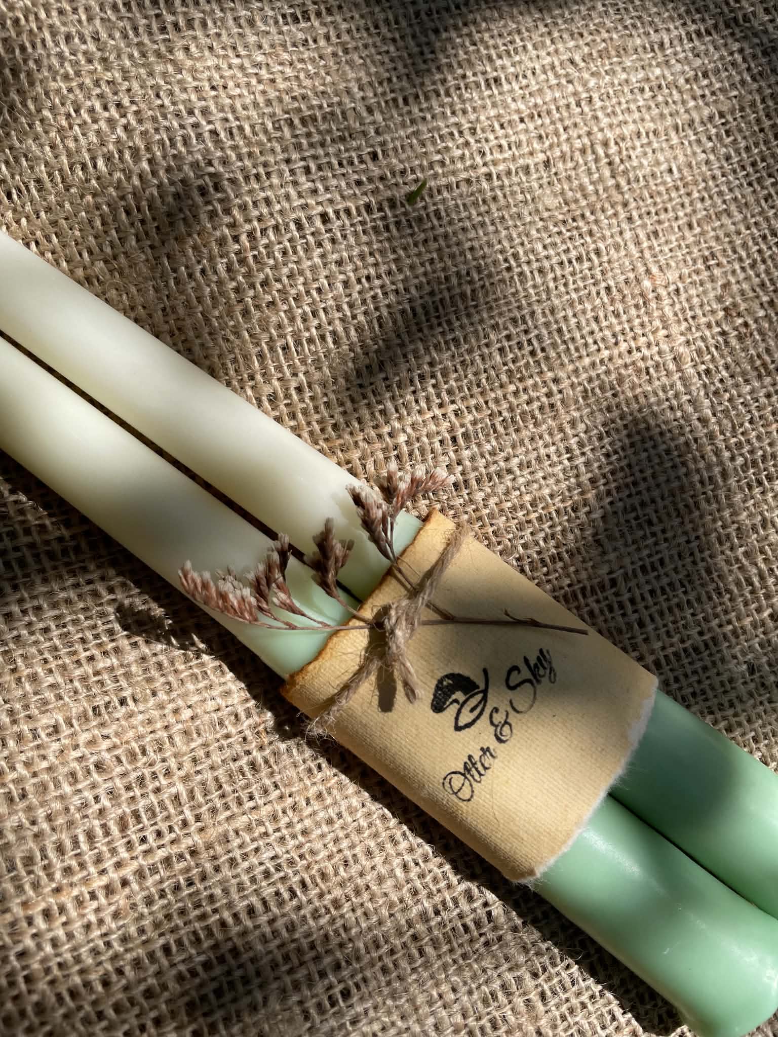 Dip-Dyed Beeswax Taper Candles